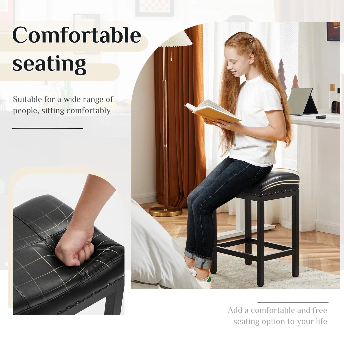 Saddle-Style Bar Stools