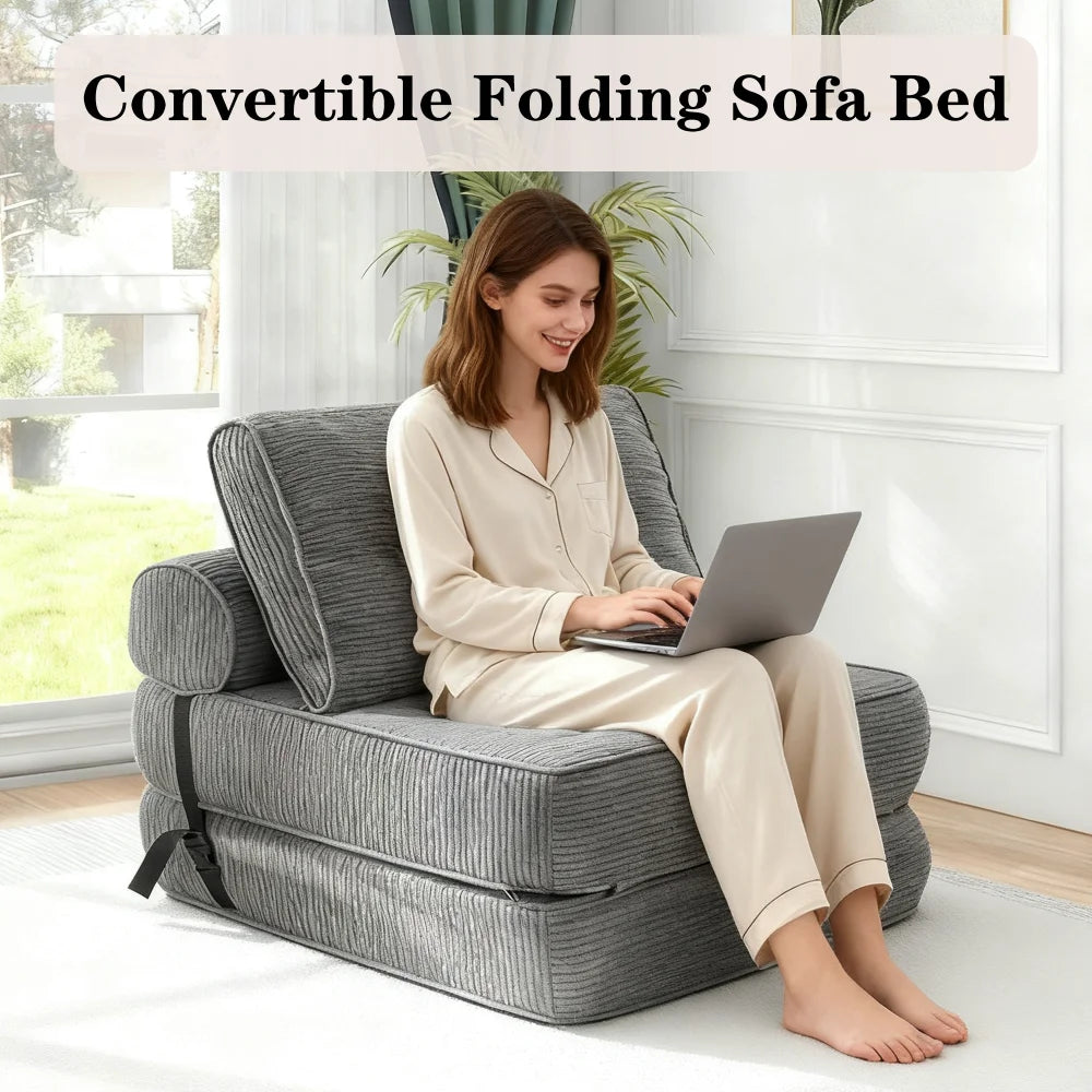 Convertible  Corduroy Futon Guest Accommodation