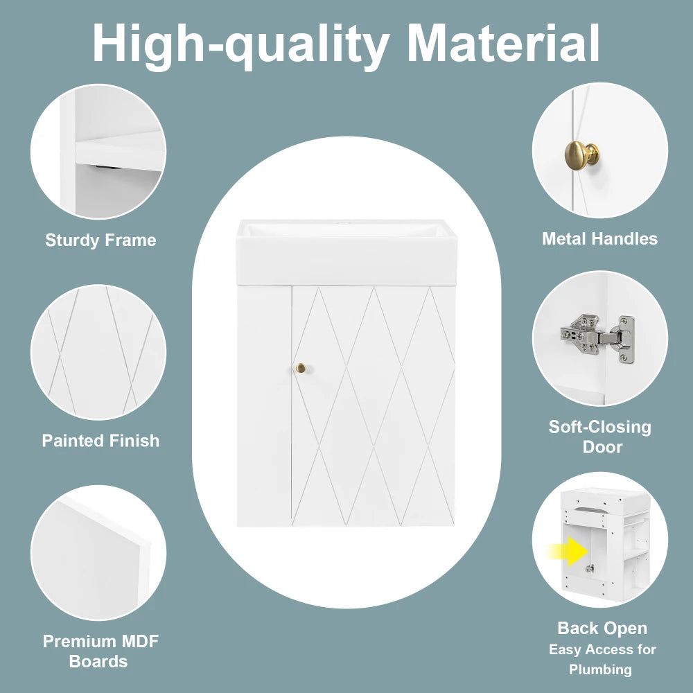 Bathroom Vanity with Ceramic Sink