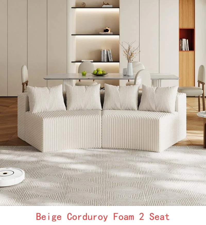 Curved Modular Sectional Foam Sofa