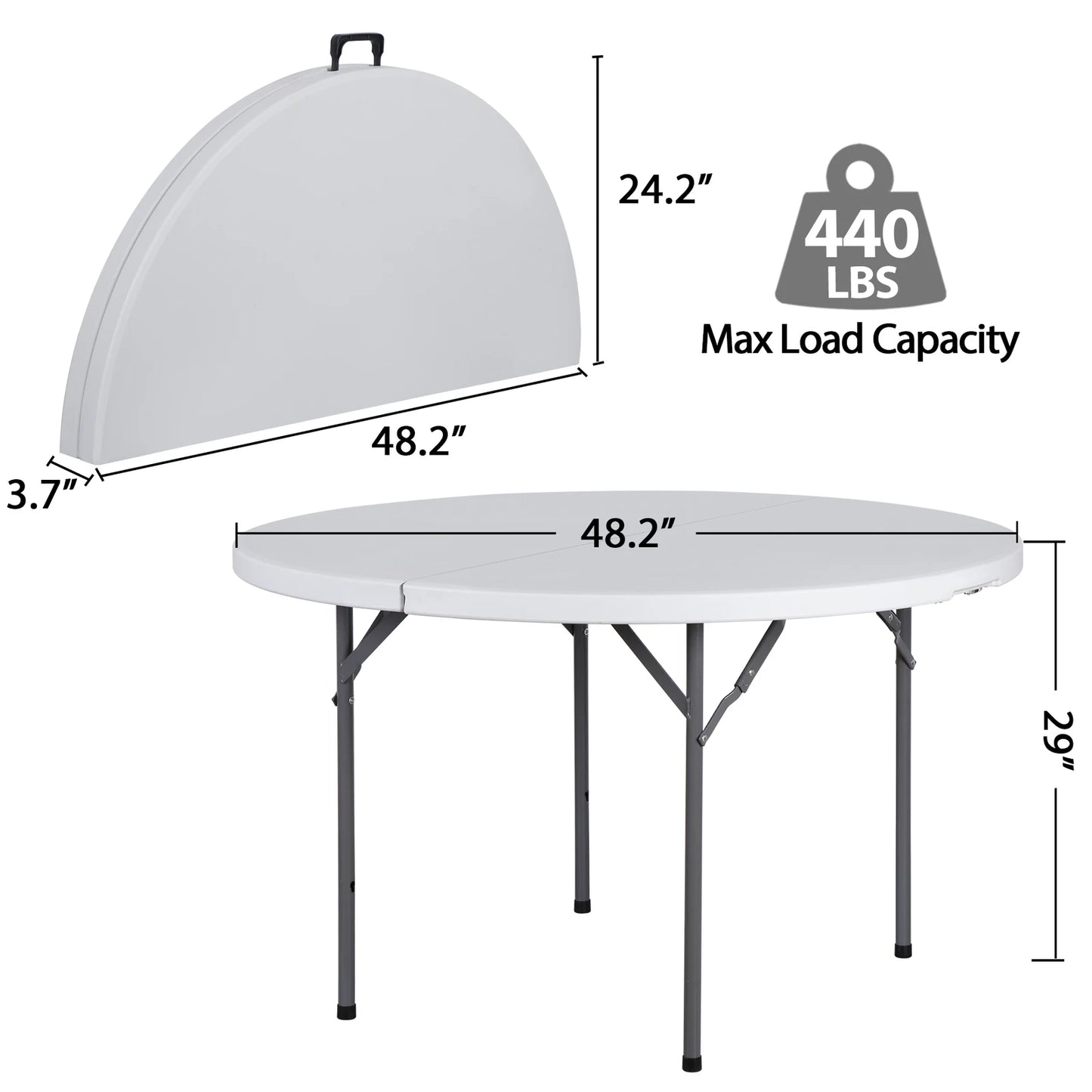 4 FT Round Folding Card Table