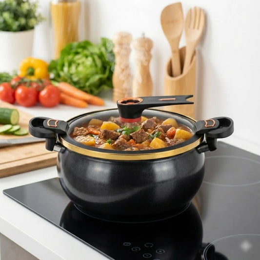 8.45Qt Black Non-Stick Micro Pressure Cooker