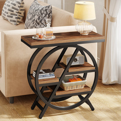 Narrow Side Table with Storage