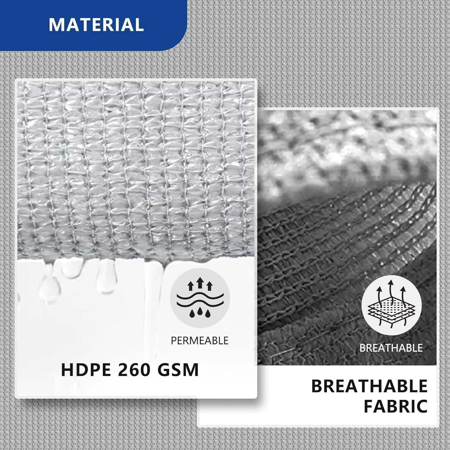 Gray Sun Shade Sail Canopy