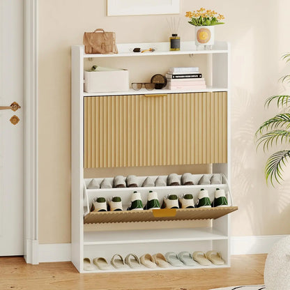 Modern  Wood Shoe Organizer