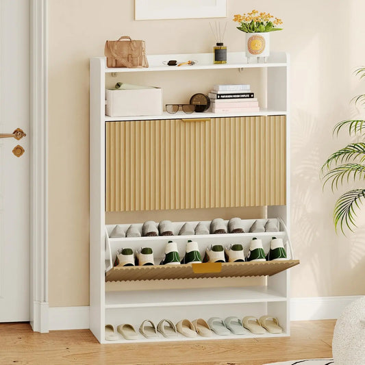 Modern  Wood Shoe Organizer