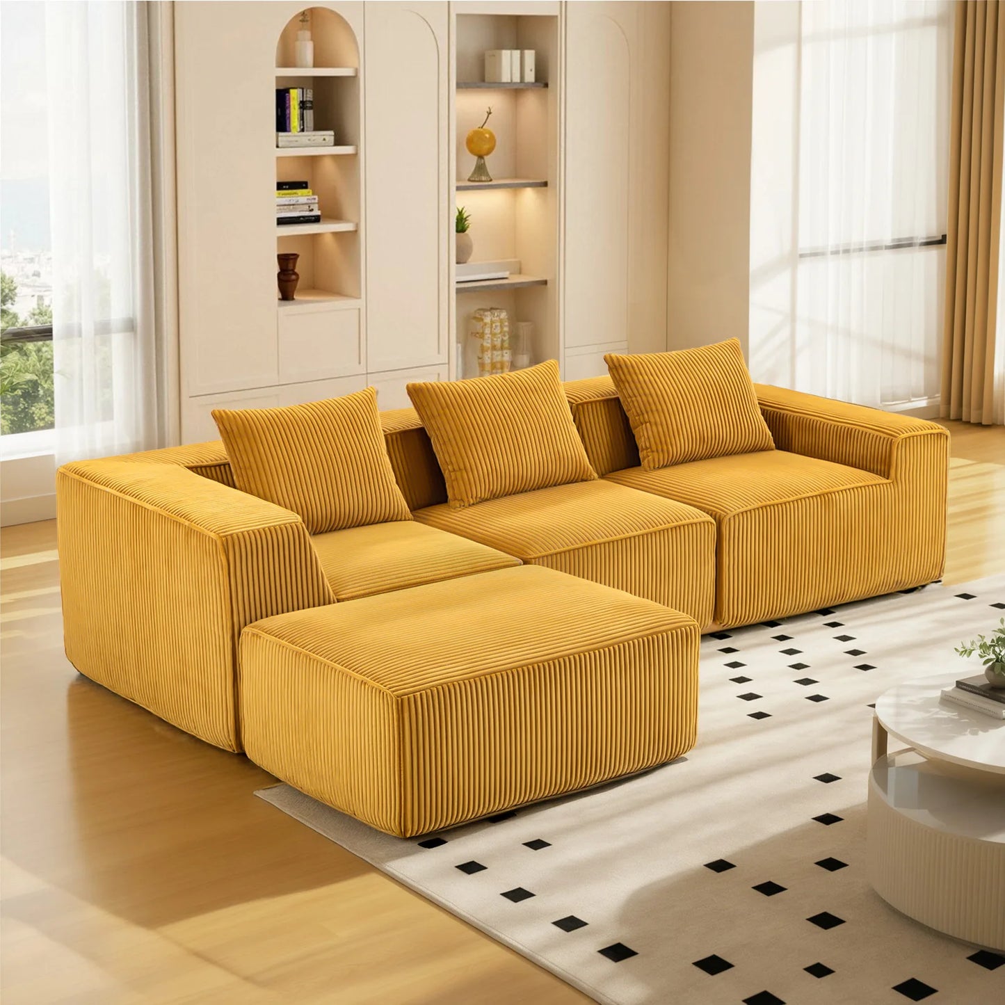 Sectional boneless Couch withModern Sofa with  Upholstered Couches for Room