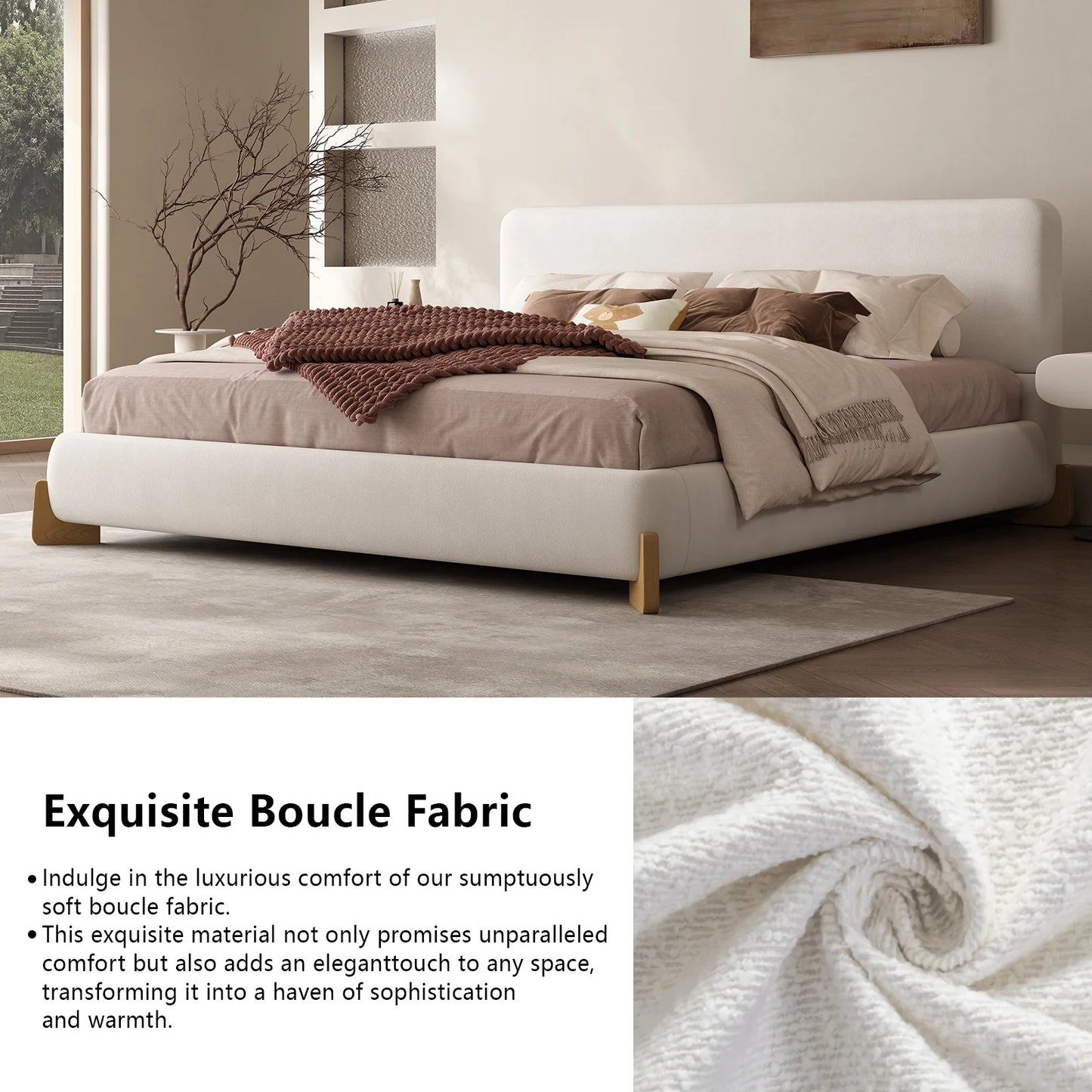 QueenSize Boucle Bed Frame