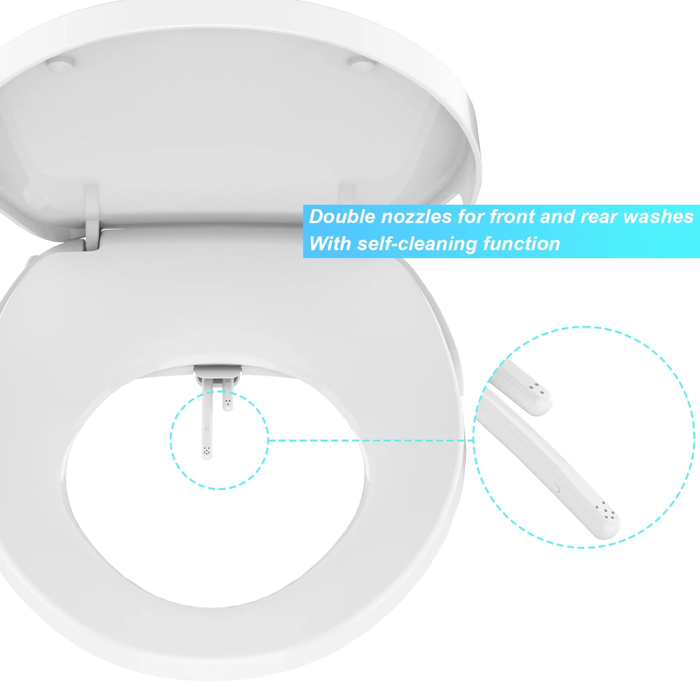 Non-Electric Round Bidet Toilet Seat