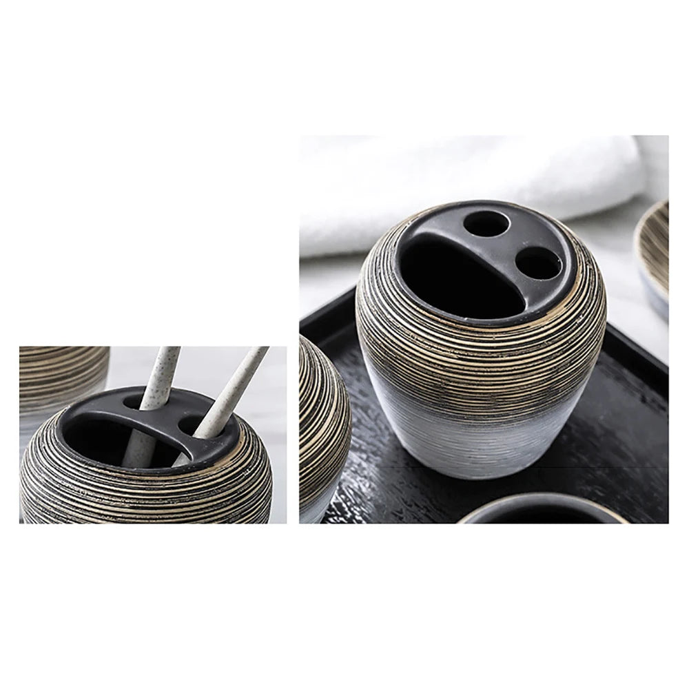 5-Piece Ceramic Bathroom Accessory Set