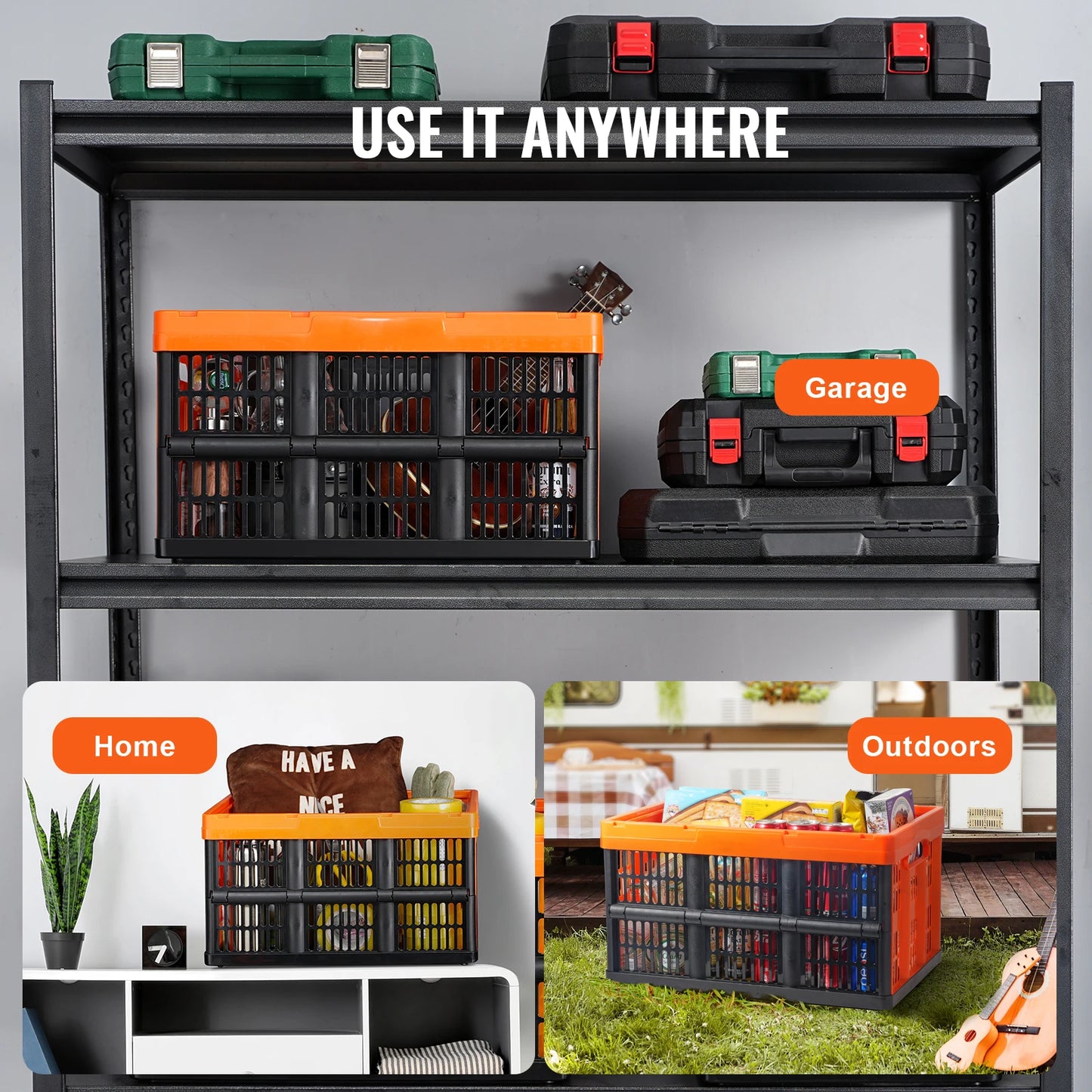Folding Bins with Handles