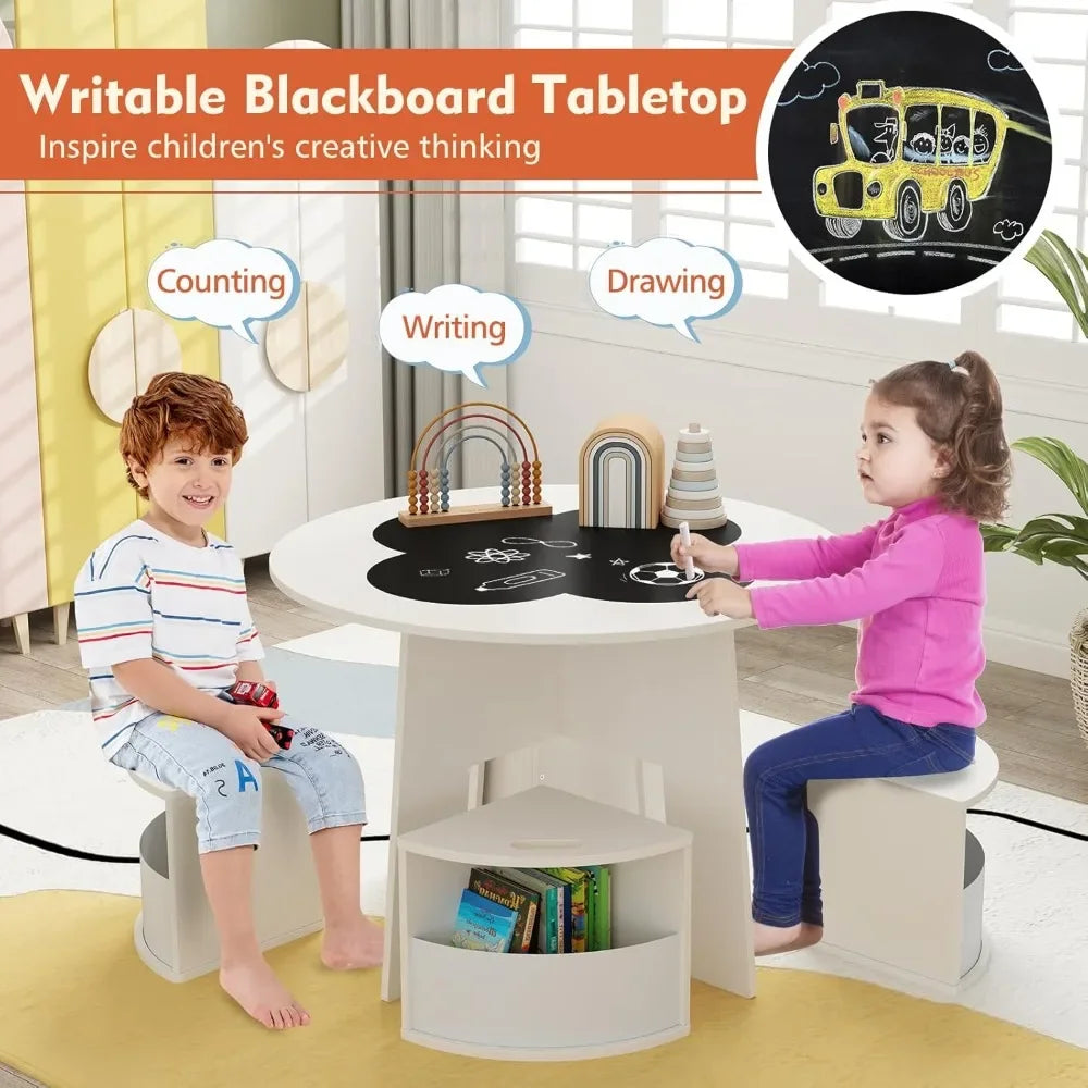 Children Table and Storage Stools