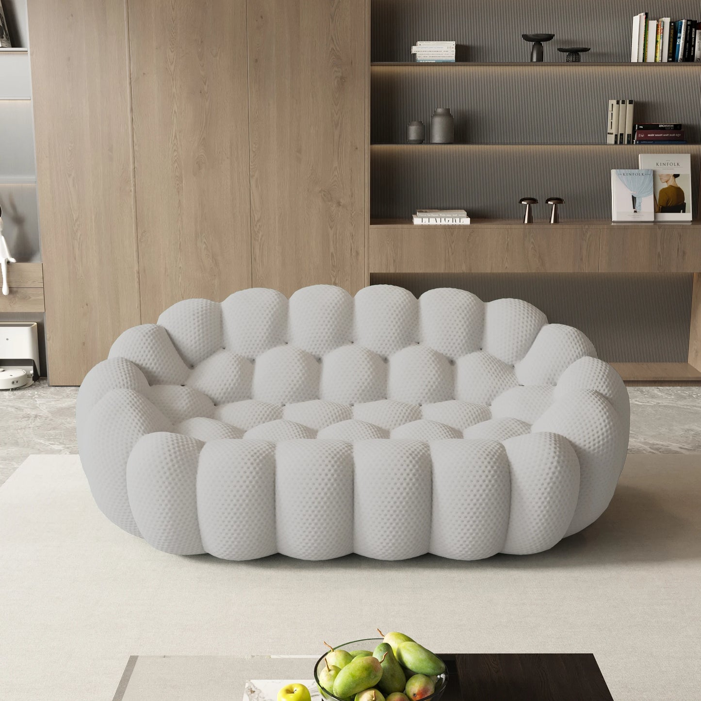 78'' Modern Curved Boneless Sofa Football-Shaped Lazy Floor Sofas