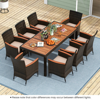 9PCS Patio Wicker Dining Set
