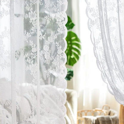 floral chiffon lace curtain