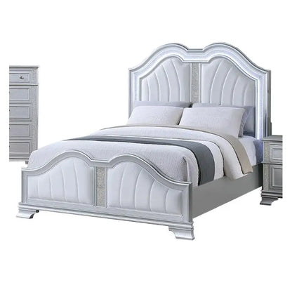 Queen Size Bed Gray Finish
