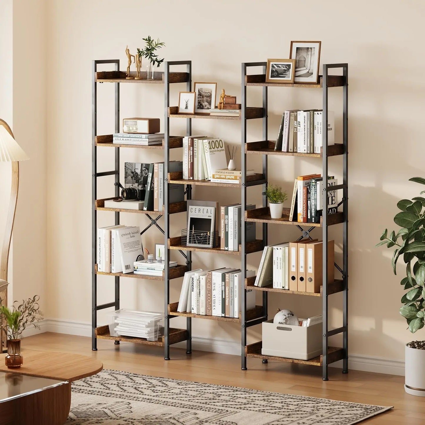 Triple 5 Tier Bookshelf