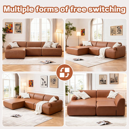 leather segmented sofa