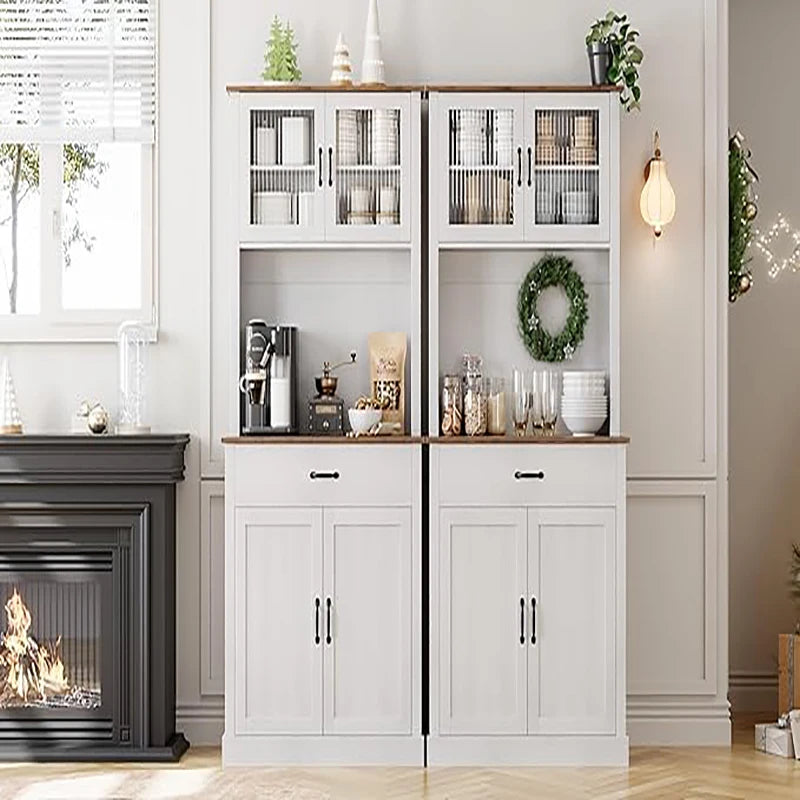 Freestanding Buffet Glass Doors