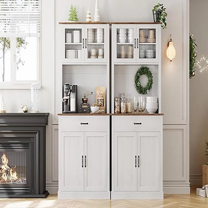 Freestanding Buffet Glass Doors
