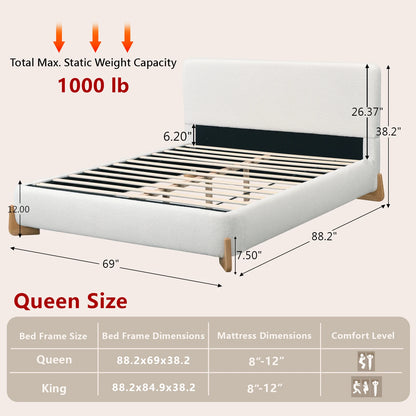 QueenSize Boucle Bed Frame