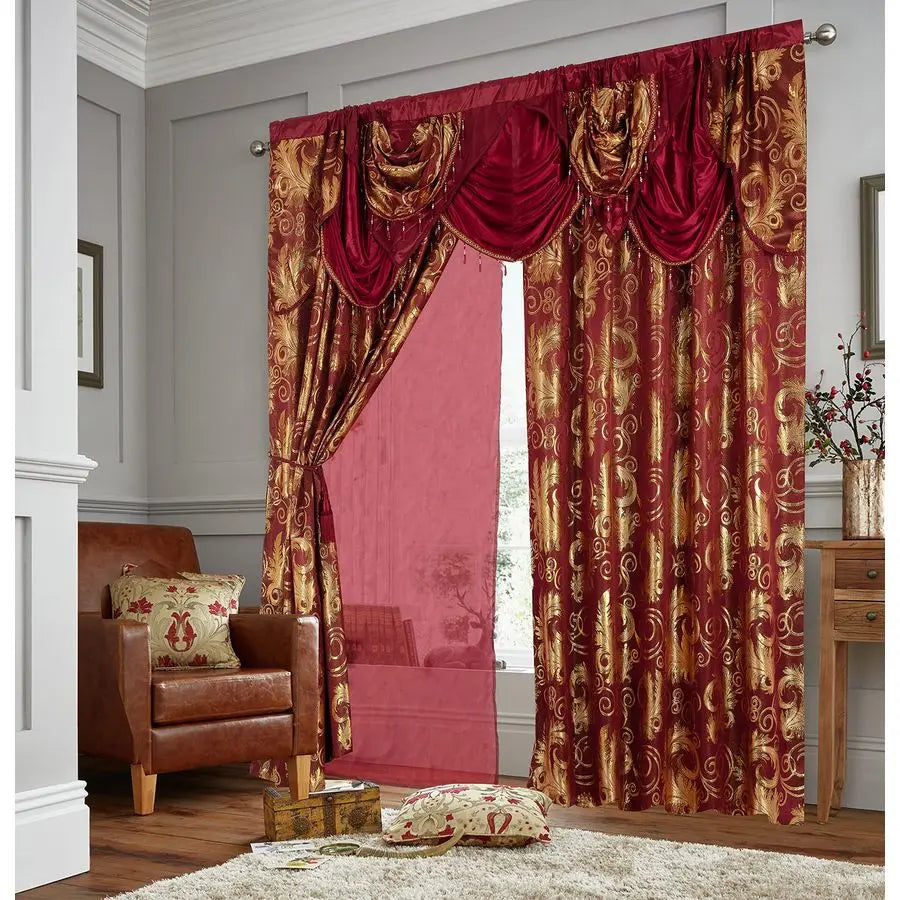 Burgundy Gold Curtain