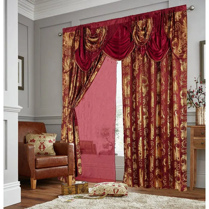 Burgundy Gold Curtain
