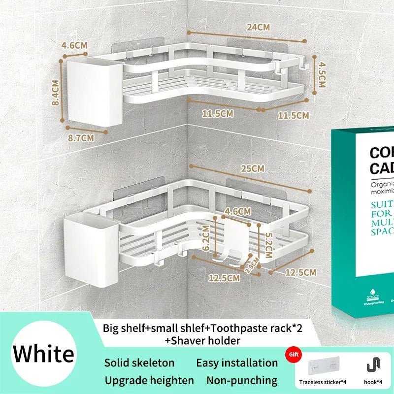 6PCS Double-layer Stainless Steel Corner Shelf