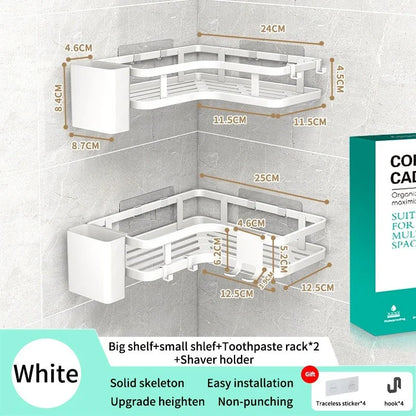 6PCS Double-layer Stainless Steel Corner Shelf