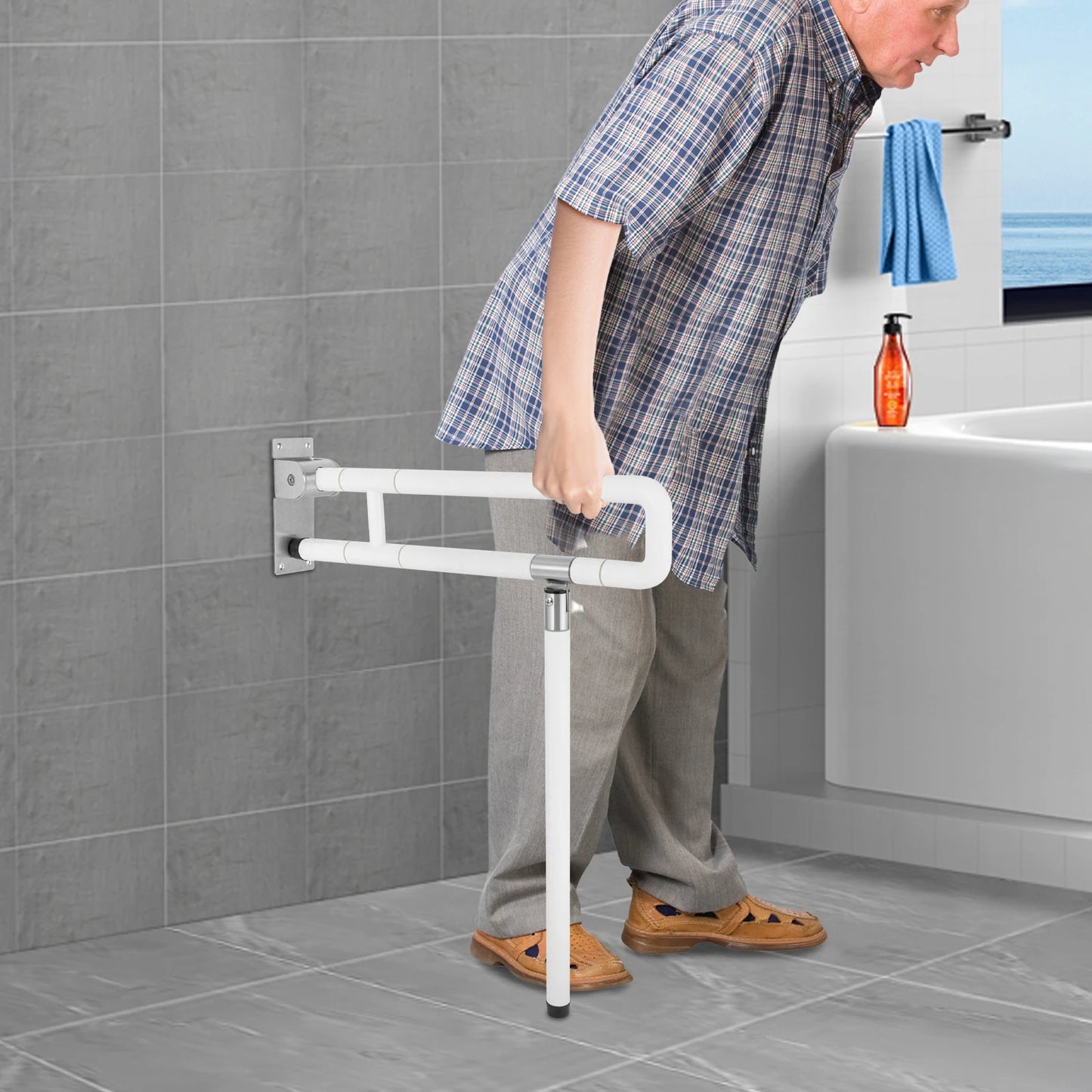 Toilet Handle Disabled  Wall Grab Bar
