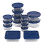 Glass food storage containers with lids